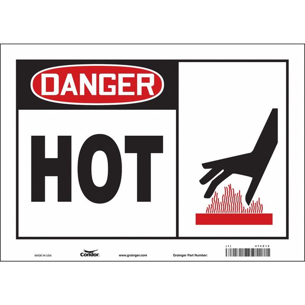 Safety Sign, 10 in Height, 14 in Width, Vinyl, Horizontal Rectangle, English, 474Z12