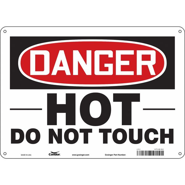 Safety Sign, 10 in Height, 14 in Width, Polyethylene, Horizontal Rectangle, English, 474Z44