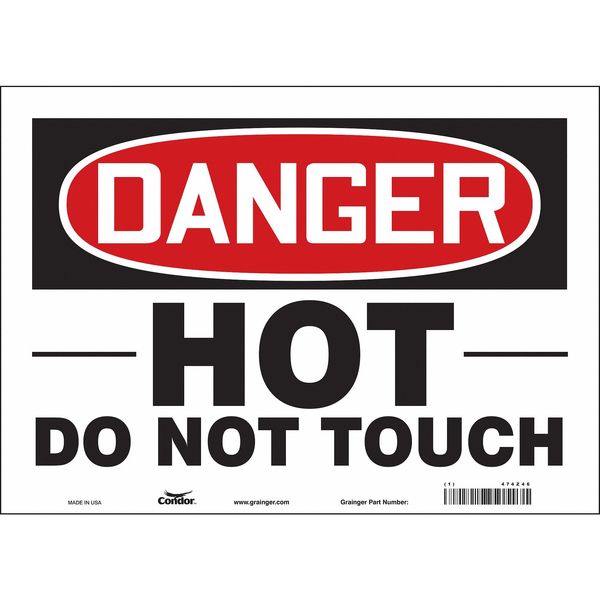 Safety Sign, 10 in Height, 14 in Width, Vinyl, Horizontal Rectangle, English, 474Z46
