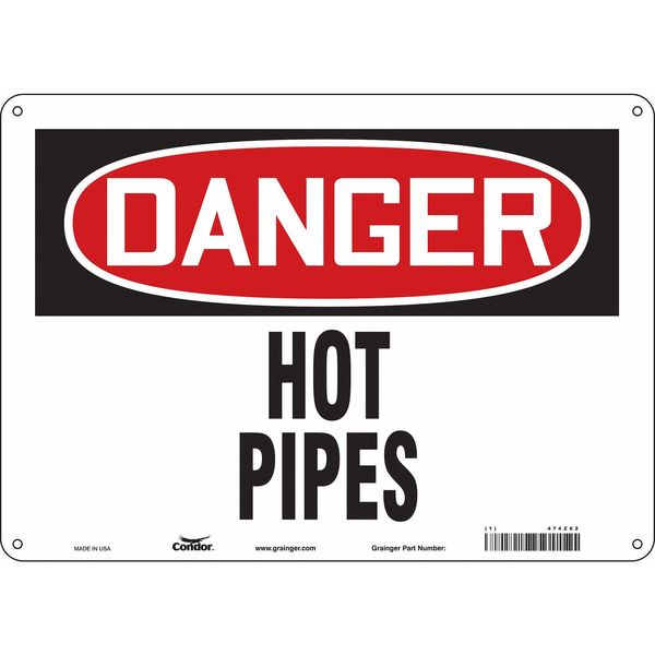 Safety Sign, 10 in Height, 14 in Width, Polyethylene, Horizontal Rectangle, English, 474Z62
