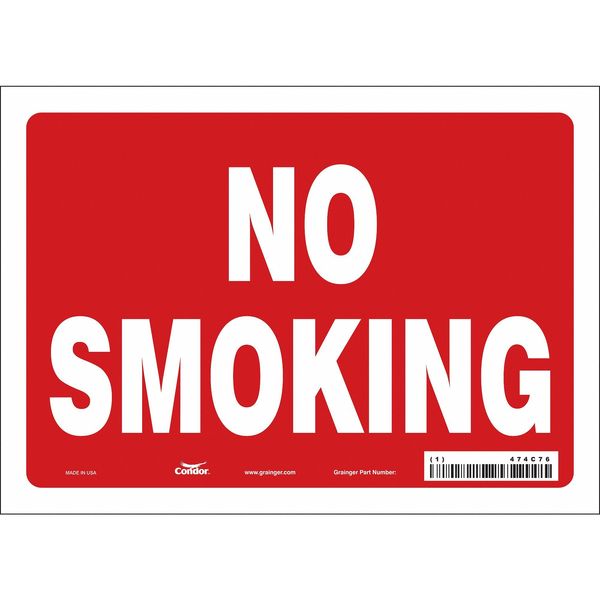 Safety Sign, 5 in H, 7 in W, Vinyl, Horizontal Rectangle, English, 474C76