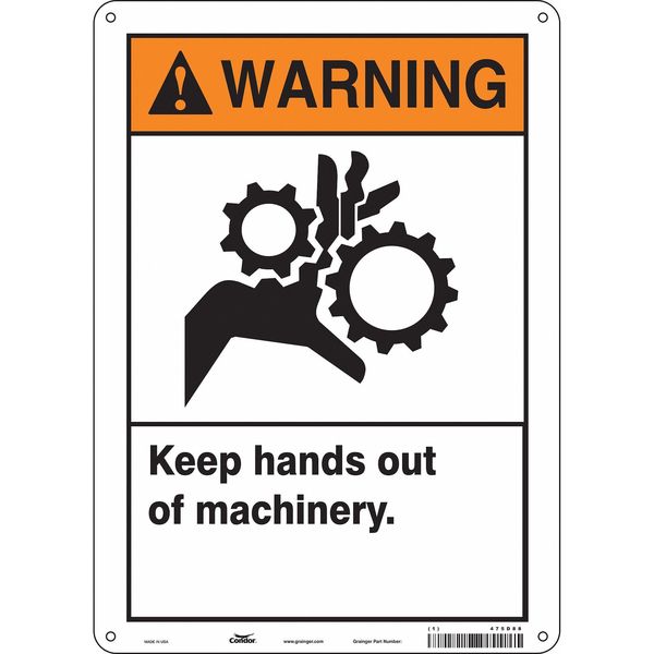 Safety Sign, 14 in Height, 10 in Width, Polyethylene, Vertical Rectangle, English, 475D88