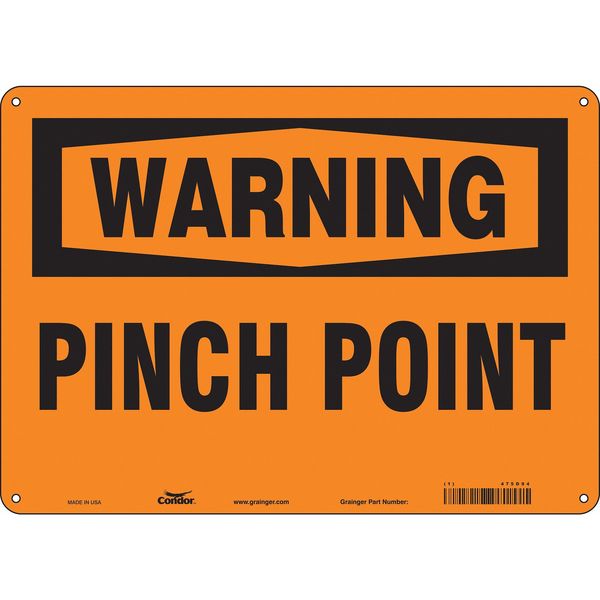 Safety Sign, 10 in Height, 14 in Width, Polyethylene, Horizontal Rectangle, English, 475D94