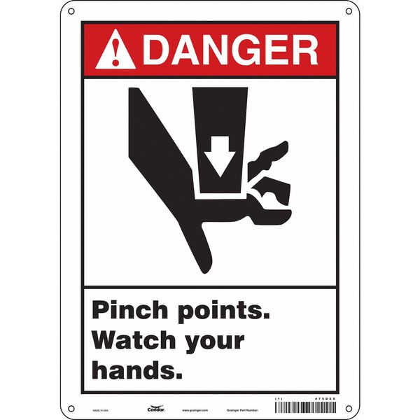 Safety Sign, 14 in Height, 10 in Width, Polyethylene, Vertical Rectangle, English, 475D29
