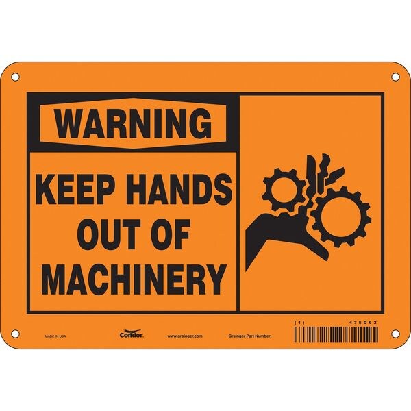 Safety Sign, 7 in Height, 10 in Width, Polyethylene, Vertical Rectangle, English, 475D62