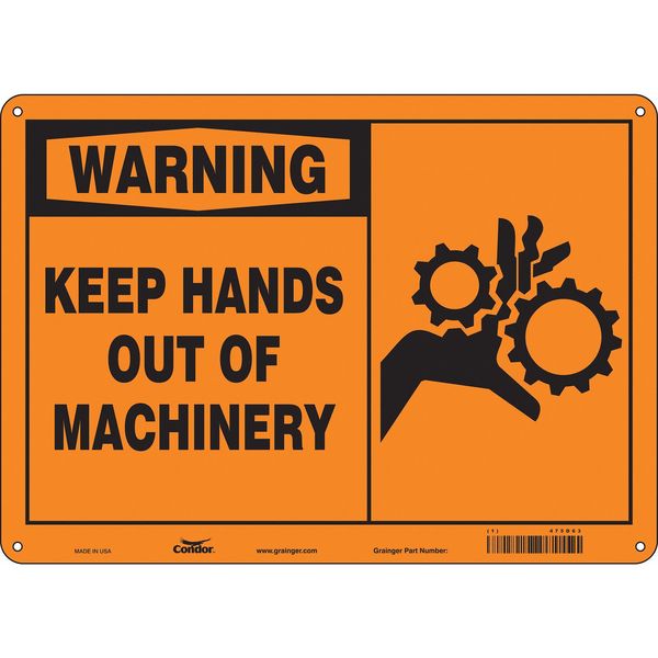 Safety Sign, 10 in Height, 14 in Width, Polyethylene, Horizontal Rectangle, English, 475D63