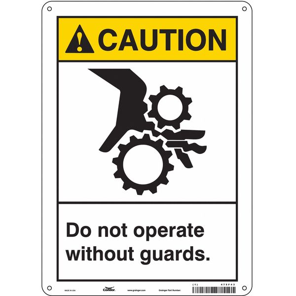Safety Sign, 14 in Height, 10 in Width, Polyethylene, Vertical Rectangle, English, 475F43