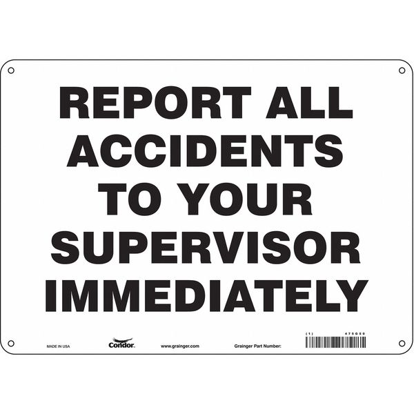 Safety Sign, 10 in Height, 14 in Width, Polyethylene, Horizontal Rectangle, English, 475G50