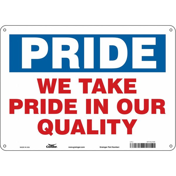 Safety Sign, 10 in Height, 14 in Width, Polyethylene, Horizontal Rectangle, English, 475J82