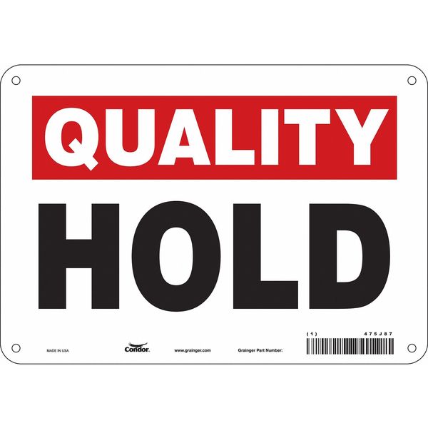 Safety Sign, 7 in Height, 10 in Width, Polyethylene, Vertical Rectangle, English, 475J87