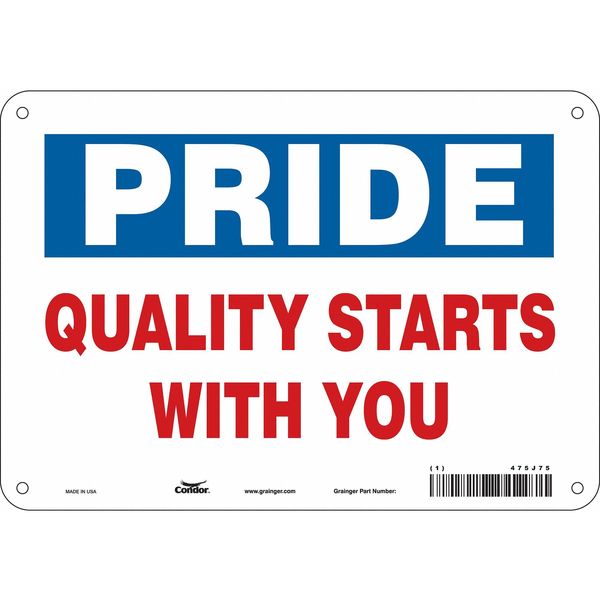 Safety Sign, 7 in Height, 10 in Width, Polyethylene, Vertical Rectangle, English, 475J75