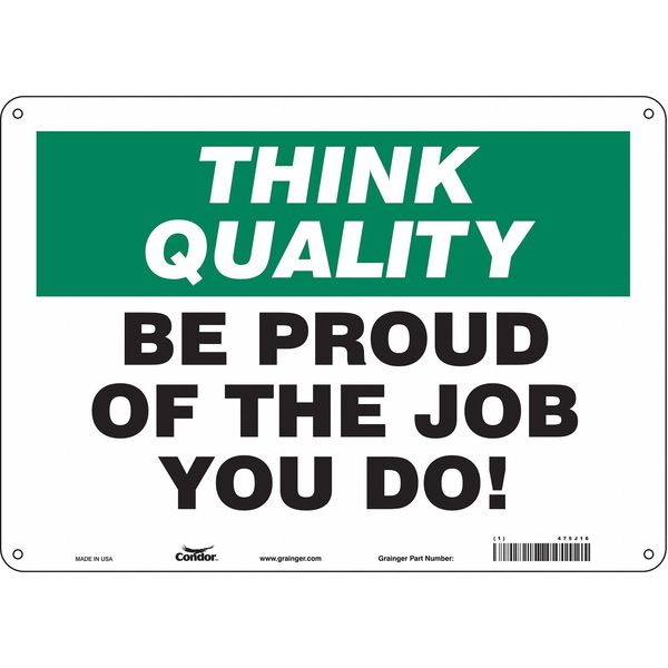 Safety Sign, 10 in Height, 14 in Width, Polyethylene, Horizontal Rectangle, English, 475J16