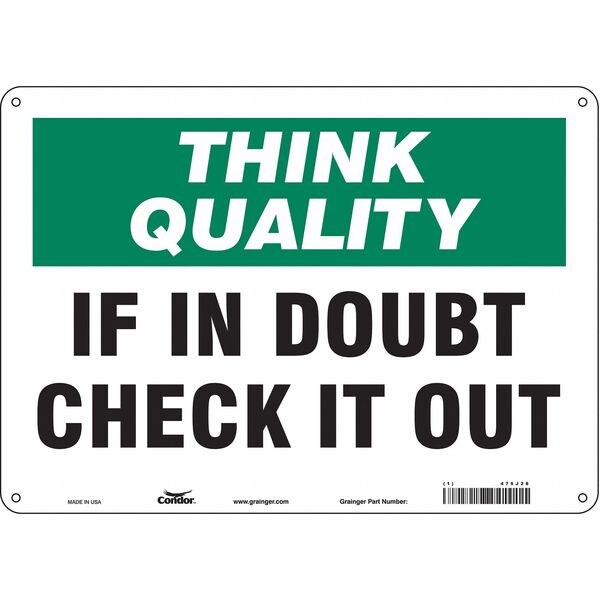 Safety Sign, 10 in Height, 14 in Width, Polyethylene, Horizontal Rectangle, English, 475J28