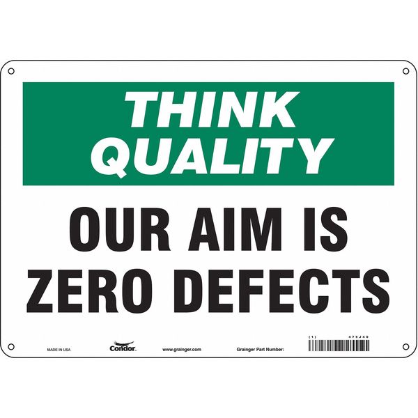 Safety Sign, 10 in Height, 14 in Width, Polyethylene, Horizontal Rectangle, English, 475J40