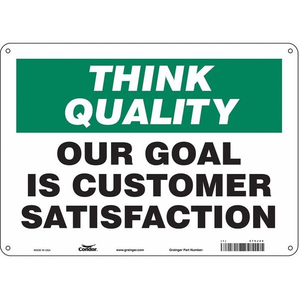 Safety Sign, 10 in Height, 14 in Width, Polyethylene, Horizontal Rectangle, English, 475J46