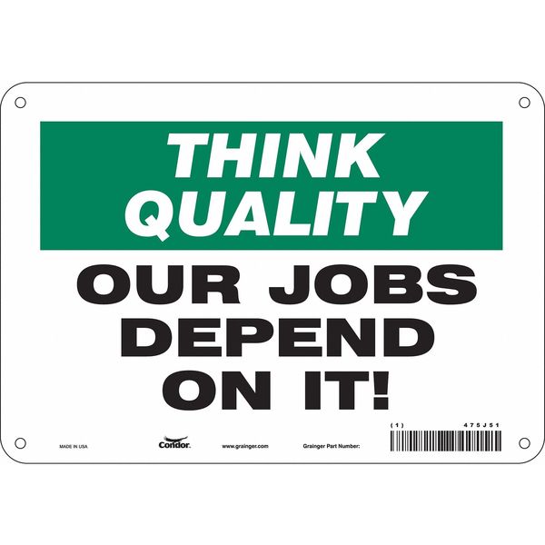 Safety Sign, 7 in Height, 10 in Width, Polyethylene, Vertical Rectangle, English, 475J51