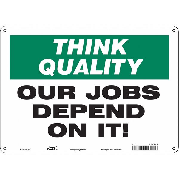 Safety Sign, 10 in Height, 14 in Width, Polyethylene, Horizontal Rectangle, English, 475J52