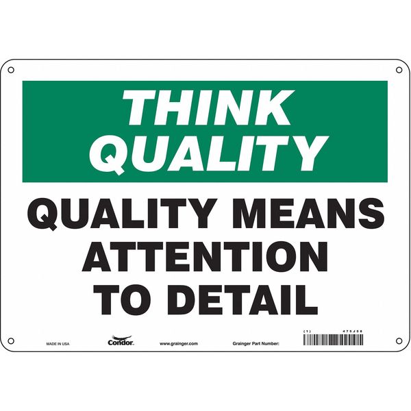 Safety Sign, 10 in Height, 14 in Width, Polyethylene, Horizontal Rectangle, English, 475J58