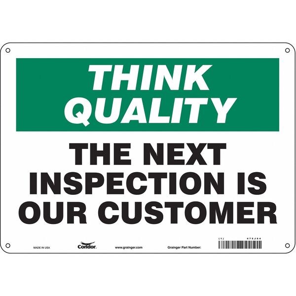 Safety Sign, 10 in Height, 14 in Width, Polyethylene, Horizontal Rectangle, English, 475J64