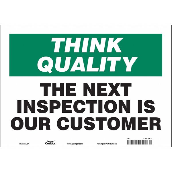 Safety Sign, 10 in Height, 14 in Width, Vinyl, Horizontal Rectangle, English, 475J66