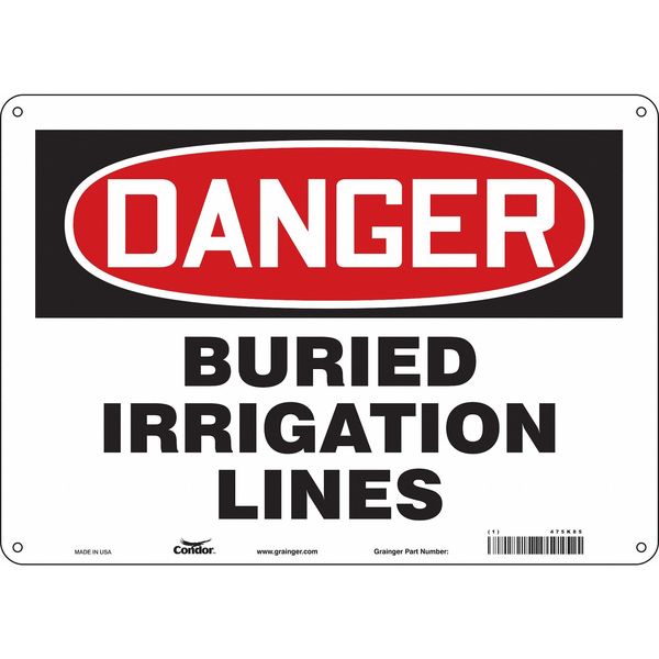 Safety Sign, 10 in Height, 14 in Width, Polyethylene, Horizontal Rectangle, English, 475K85