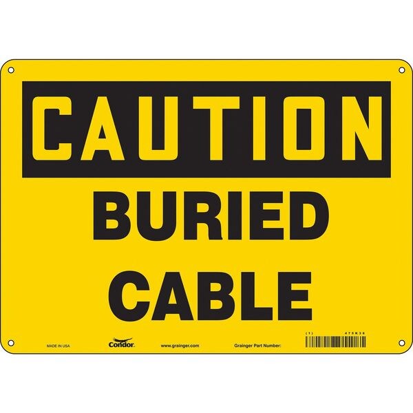 Safety Sign, 10 in Height, 14 in Width, Polyethylene, Horizontal Rectangle, English, 475K38