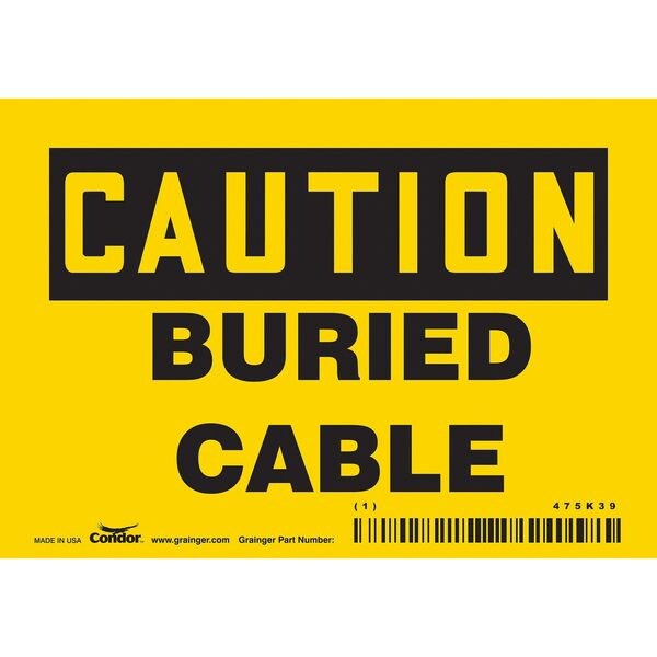 Safety Sign, 3 1/2 in Height, 5 in Width, Vinyl, Horizontal Rectangle, English, 475K39
