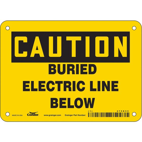 Safety Sign, 5 in Height, 7 in Width, Vinyl, Horizontal Rectangle, English, 475K55