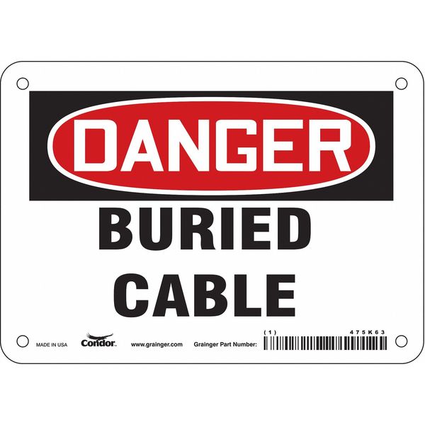 Safety Sign, 5 in Height, 7 in Width, Vinyl, Horizontal Rectangle, English, 475K63