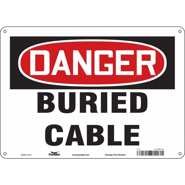Safety Sign, 10 in Height, 14 in Width, Vinyl, Horizontal Rectangle, English, 475K65