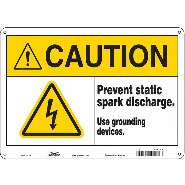Safety Sign, 10 in Height, 14 in Width, Polyethylene, Horizontal Rectangle, English, 475L82