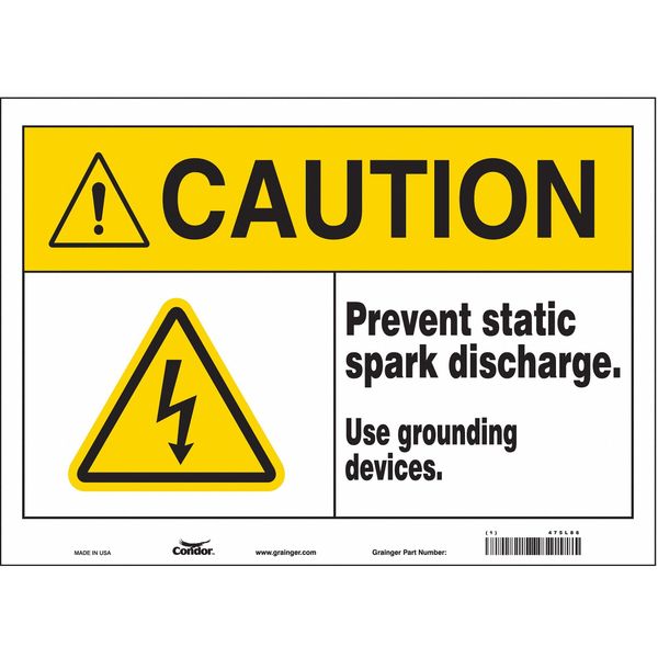 Safety Sign, 10 in Height, 14 in Width, Vinyl, Horizontal Rectangle, English, 475L86