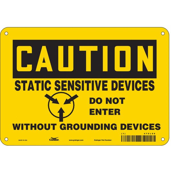 Safety Sign, 7 in Height, 10 in Width, Polyethylene, Vertical Rectangle, English, 475L99