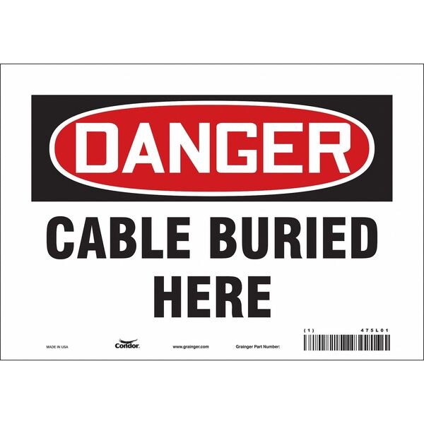 Safety Sign, 7 in Height, 10 in Width, Vinyl, Vertical Rectangle, English, 475L01