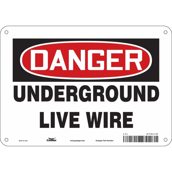 Safety Sign, 7 in Height, 10 in Width, Polyethylene, Vertical Rectangle, English, 475L18