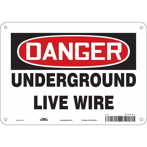 Safety Sign, 7 in Height, 10 in Width, Vinyl, Vertical Rectangle, English, 475L21