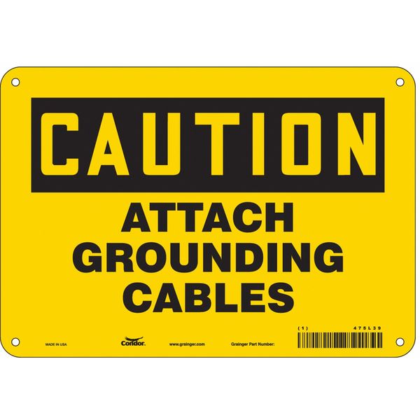 Safety Sign, 7 in Height, 10 in Width, Polyethylene, Vertical Rectangle, English, 475L39