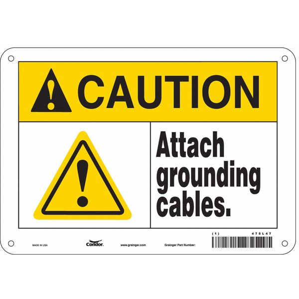 Safety Sign, 7 in Height, 10 in Width, Polyethylene, Vertical Rectangle, English, 475L47
