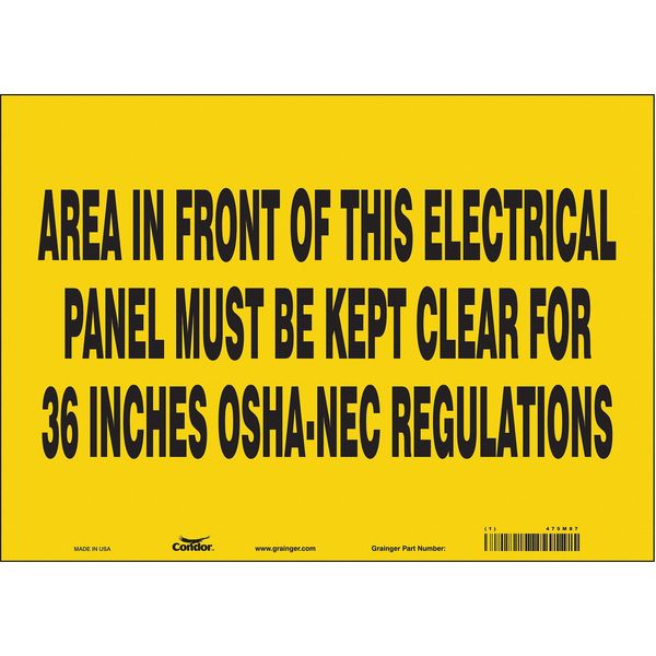 Safety Sign, 10 in Height, 14 in Width, Vinyl, Horizontal Rectangle, English, 475M87