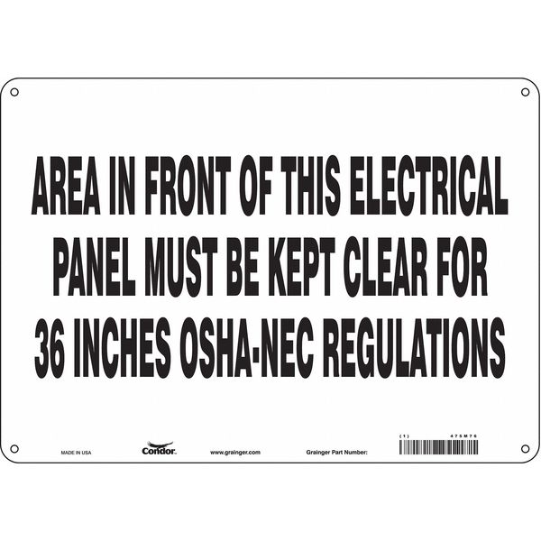 Safety Sign, 10 in Height, 14 in Width, Polyethylene, Horizontal Rectangle, English, 475M76