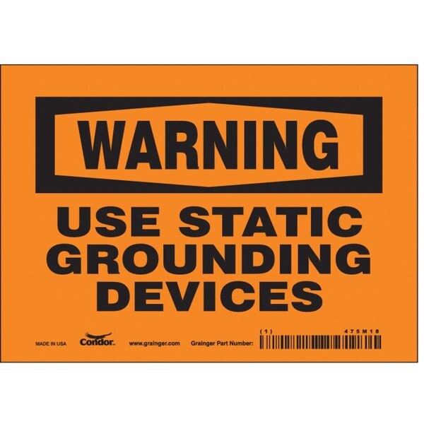 Safety Sign, 5 in Height, 7 in Width, Vinyl, Horizontal Rectangle, English, 475M18