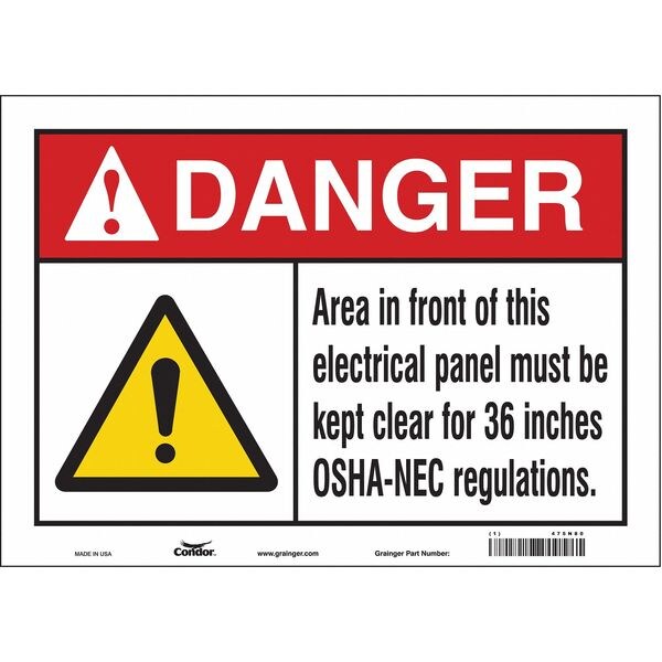 Safety Sign, 10 in Height, 14 in Width, Vinyl, Horizontal Rectangle, English, 475N80