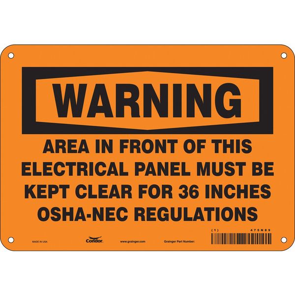 Safety Sign, 7 in Height, 10 in Width, Polyethylene, Vertical Rectangle, English, 475N89