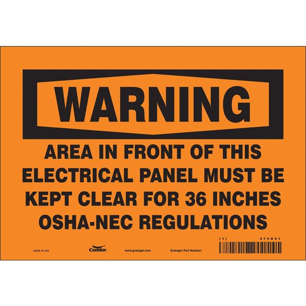 Safety Sign, 7 in Height, 10 in Width, Vinyl, Vertical Rectangle, English, 475N91