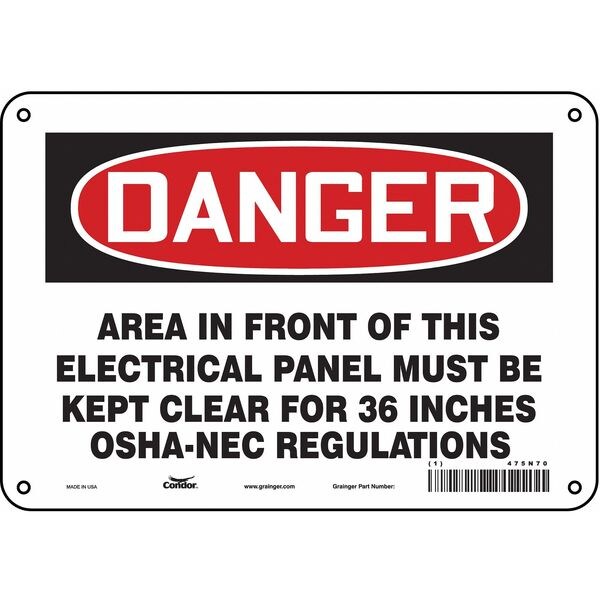 Safety Sign, 7 in Height, 10 in Width, Polyethylene, Vertical Rectangle, English, 475N70