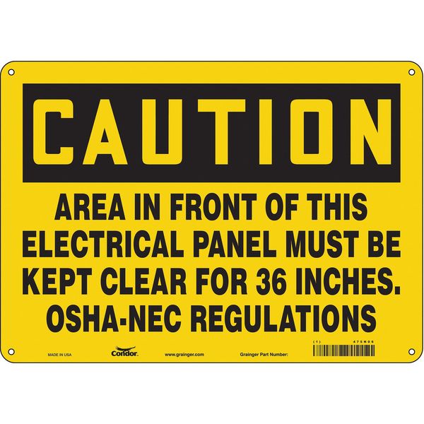 Safety Sign, 10 in Height, 14 in Width, Polyethylene, Horizontal Rectangle, English, 475N06