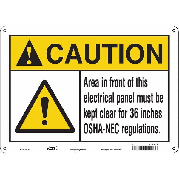 Safety Sign, 10 in Height, 14 in Width, Polyethylene, Horizontal Rectangle, English, 475N13
