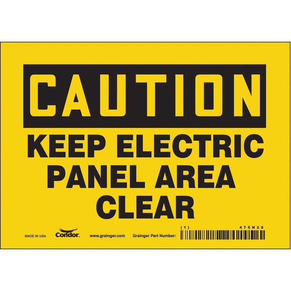 Safety Sign, 5 in Height, 7 in Width, Vinyl, Horizontal Rectangle, English, 475N28