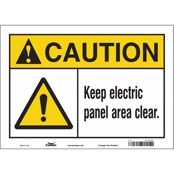 Safety Sign, 10 in Height, 14 in Width, Vinyl, Horizontal Rectangle, English, 475N38