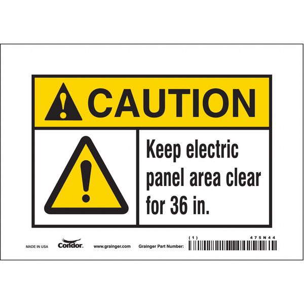 Safety Sign, 5 in Height, 7 in Width, Vinyl, Horizontal Rectangle, English, 475N44